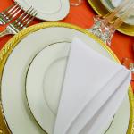 Folded napkins are available in a number of styles.